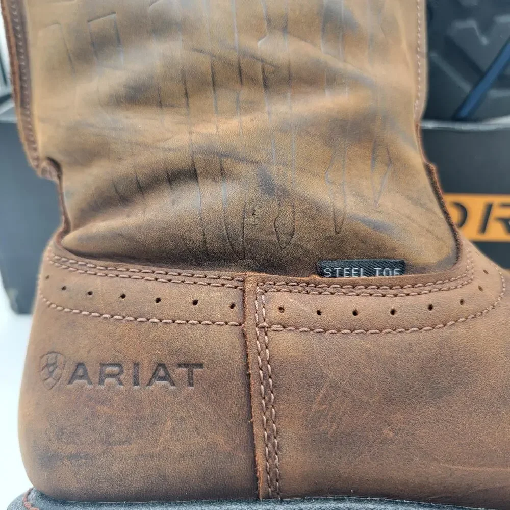 Ariat Men’s Brown Work Boots - Sierra Pull-On Steel Toe